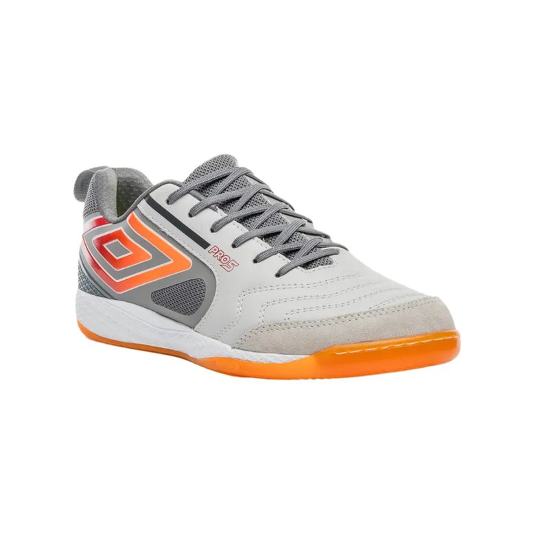 chuteira-futsal-umbro-pro-5-bump-masculina-grafite-laranja