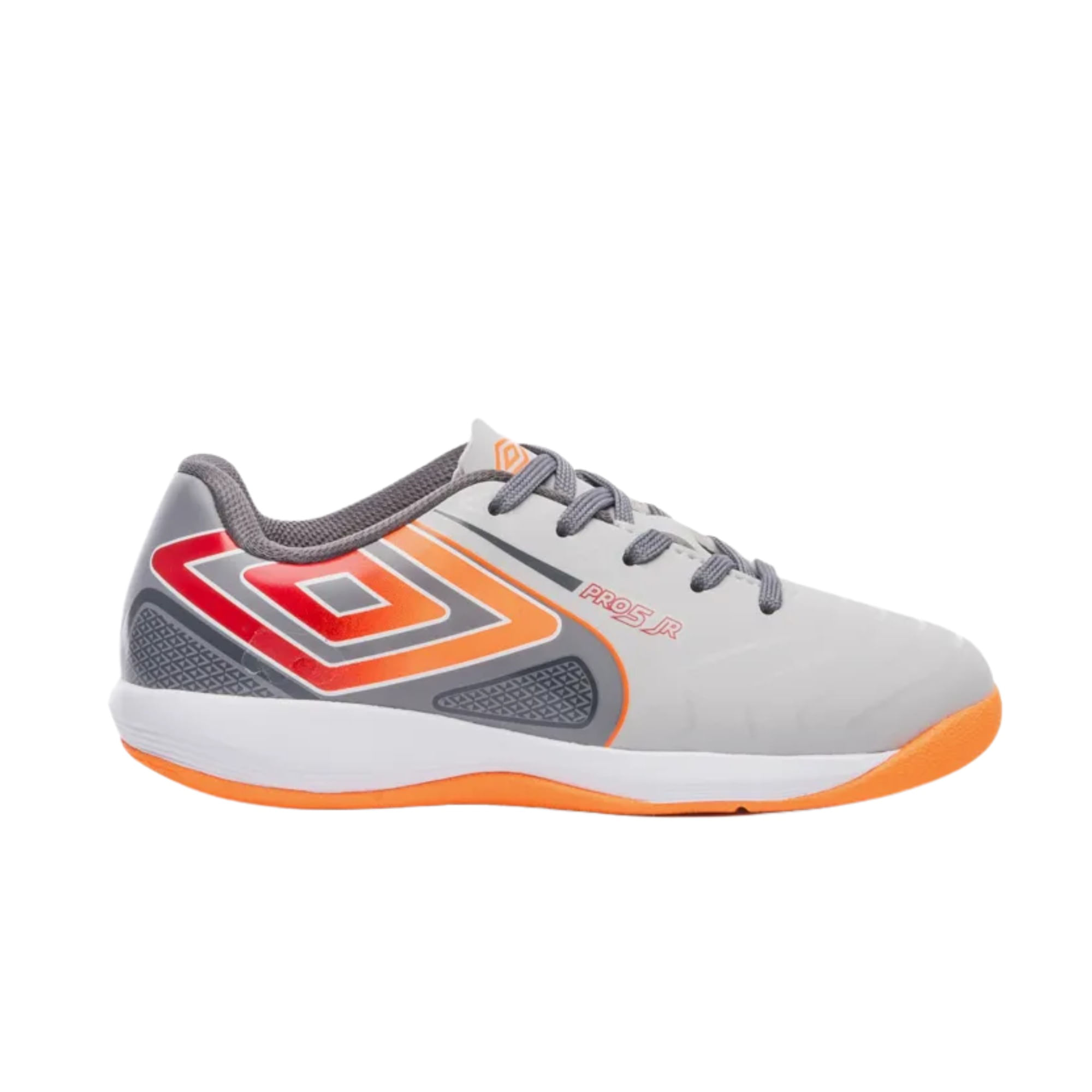 Chuteira Futsal Umbro Pro 5 Infantil - Grafite/Laranja
