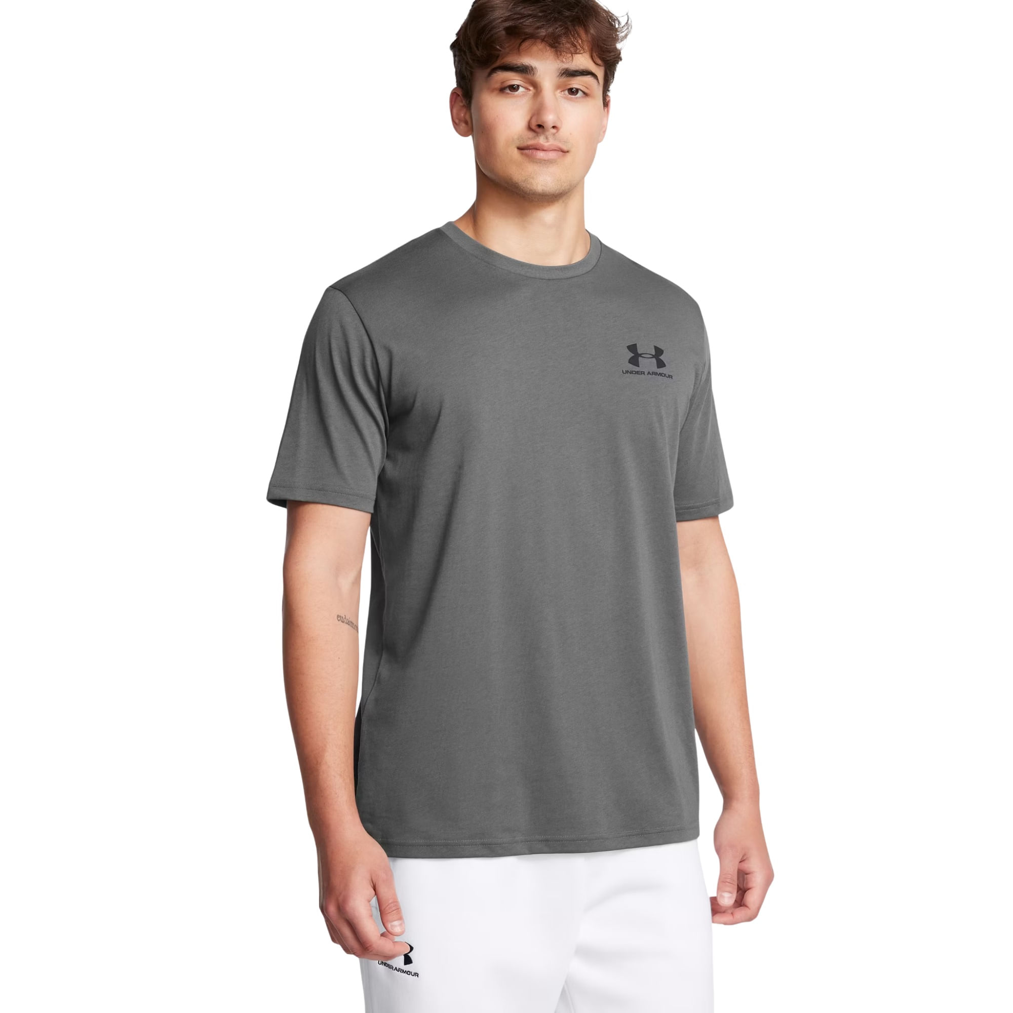 Camiseta Under Armou Left Chest Logo Masculina - Grafite