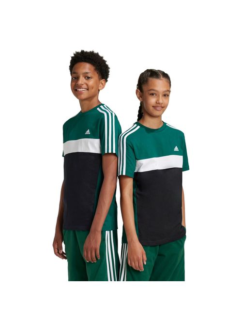 Camiseta Adidas Tiberio Três Listras Colorblock Infantil - Verde