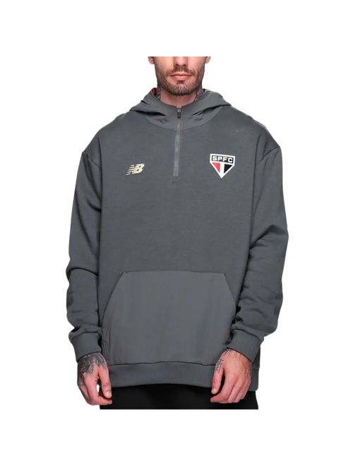 Blusão Com Capuz São Paulo 25/26 New Balance Viagem Masculino - Cinza
