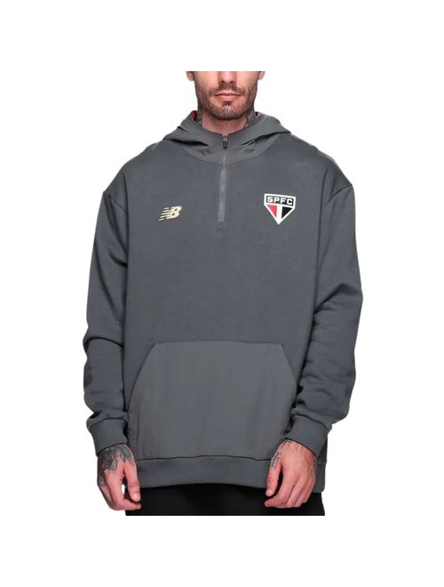 Blusão Com Capuz São Paulo 25/26 New Balance Viagem Masculino - Cinza