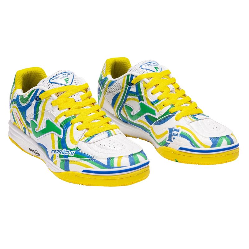chuteira-futsal-joma-top-flex-rebound-24-masculina-branca-verde