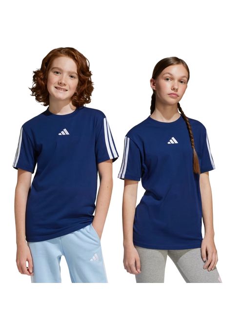 Camiseta Adidas 3 Stripes Essentials Infantil - Azul
