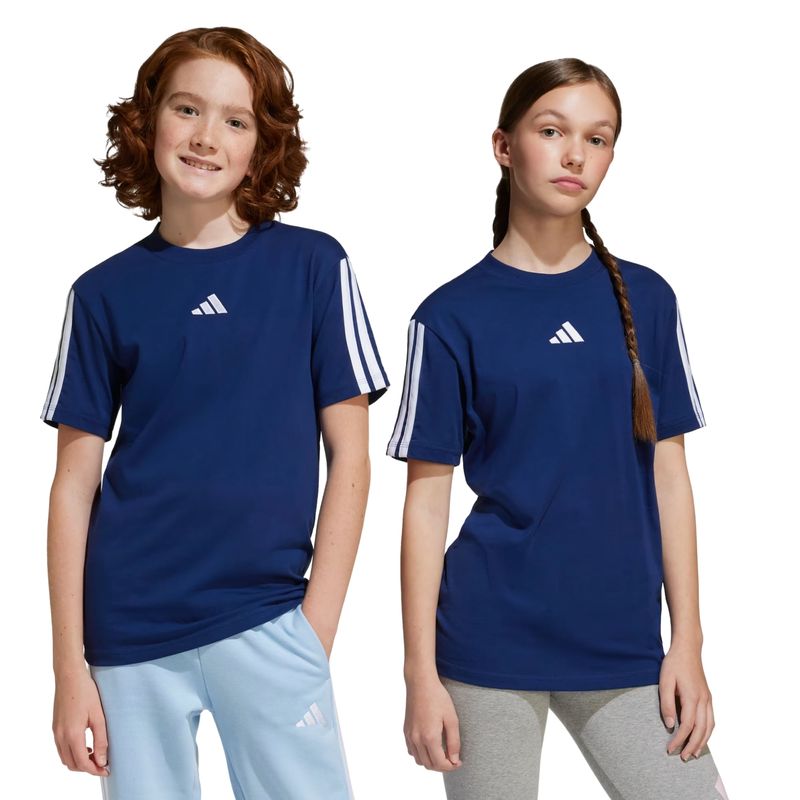 camiseta-adidas-3-stripes-essentials-infantil-azul