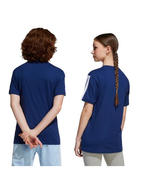 Camiseta Adidas 3 Stripes Essentials Infantil - Azul