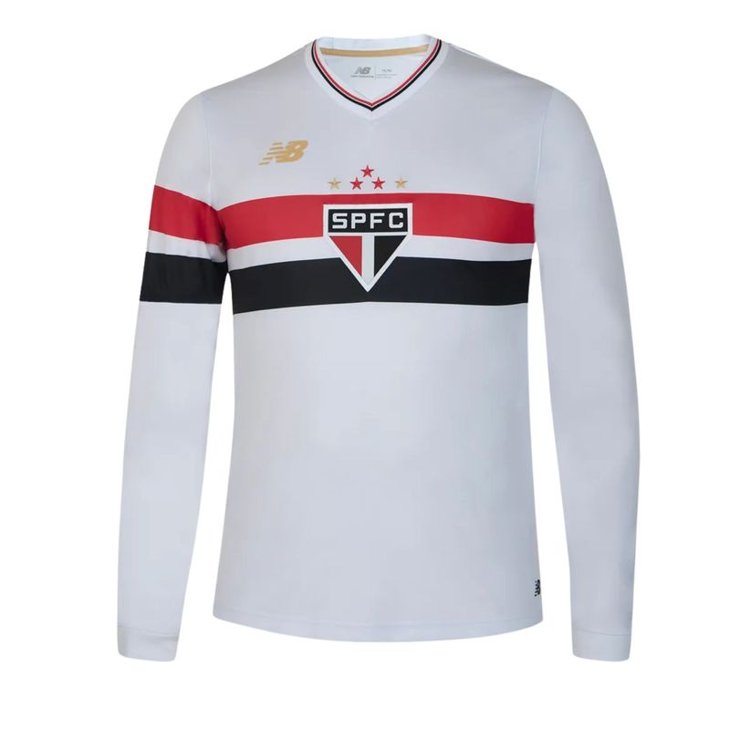 camisa-sao-paulo-i-25-26-new-balance-manga-longa-unissex-branca-vermelha