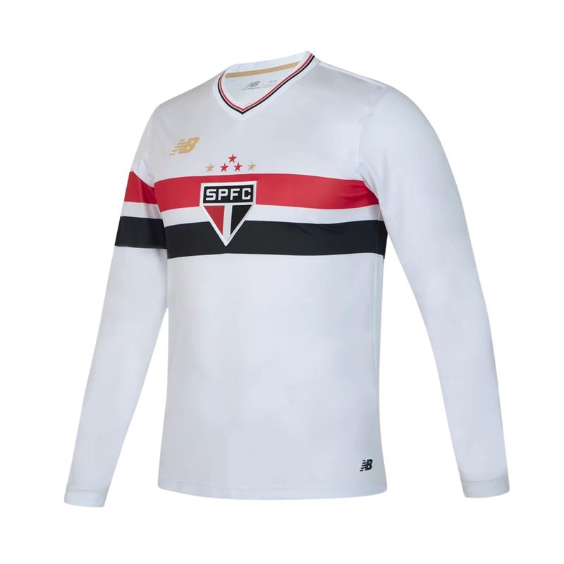 camisa-sao-paulo-i-25-26-new-balance-manga-longa-unissex-branca-vermelha