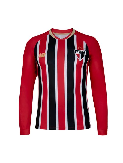 Camisa São Paulo II 25/26 New Balance Manga Longa Unissex - Vermelha/Branca