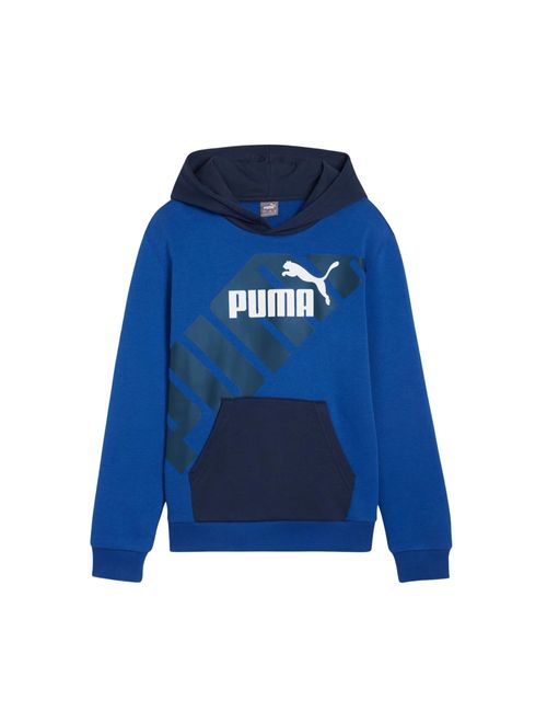 Blusão Com Capuz Puma Moletom Power Graphic Infantil - Azul
