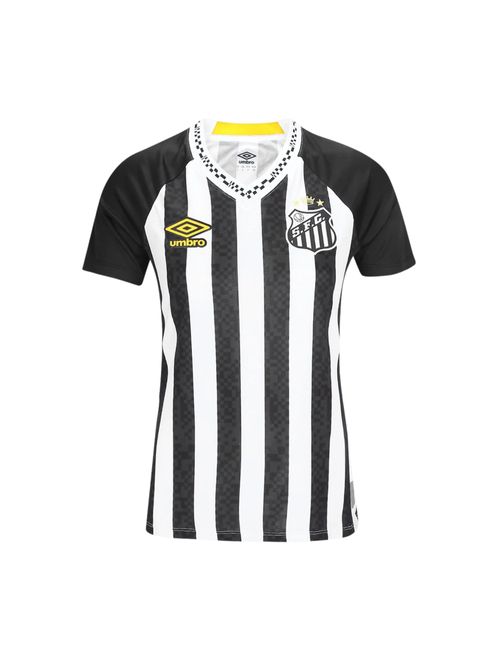 Camisa Santos II 25/26 Umbro Torcedora Feminina - Preta/Branca