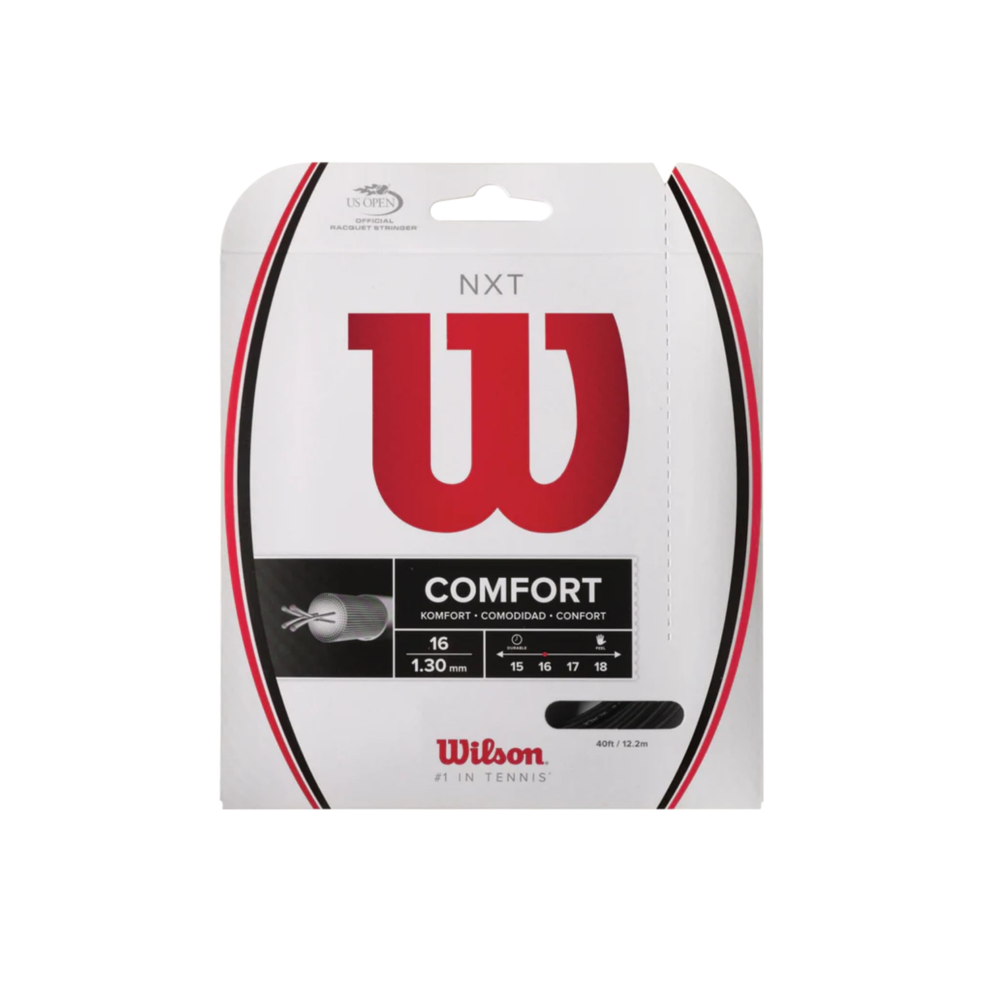 Corda Para Raquete Wilson Encor Nxt Comfort 1.30Mm 16L Unissex - Preta