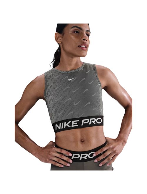 Top Nike Pro Croped Feminino - Preto/Branco