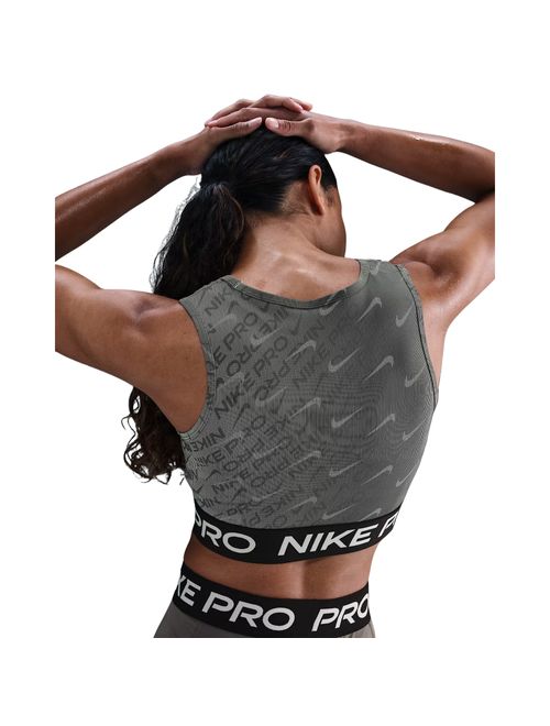 Top Nike Pro Croped Feminino - Preto/Branco