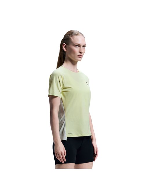 Camiseta On Running Performance-T Feminina - Amarela/branca