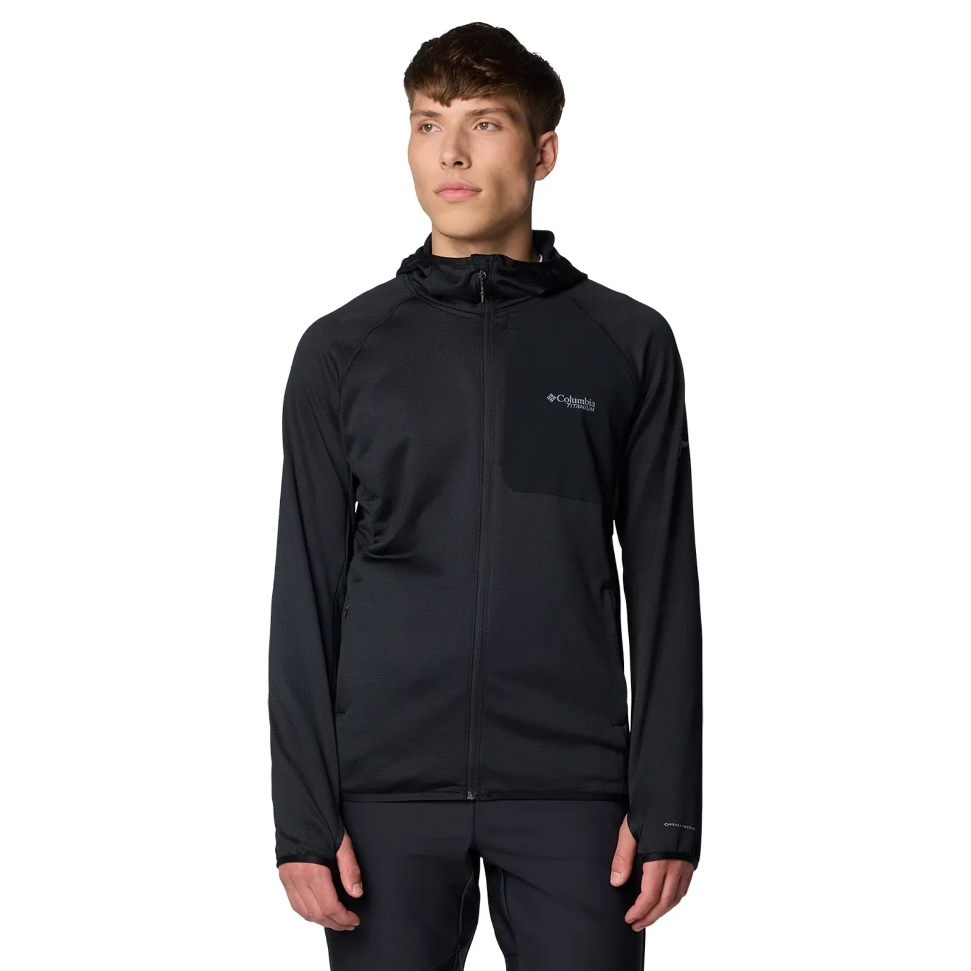 Jaqueta Com Capuz Columbia Triple Canyon Grid Fleece Masculina - Preta