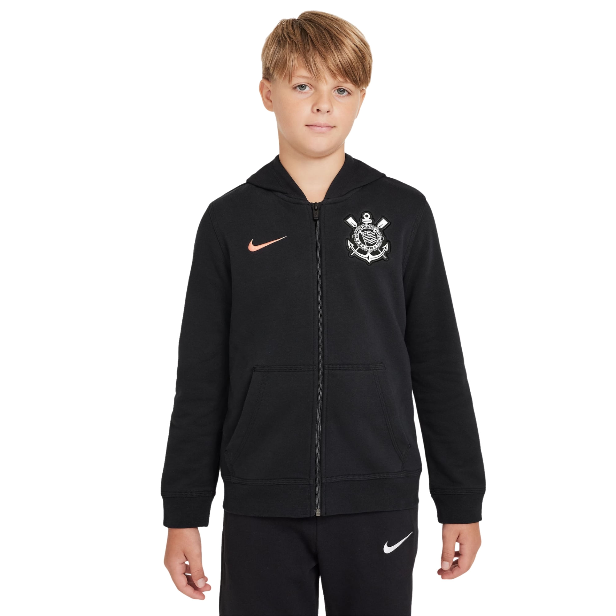 Blusão Corinthians Nike Club Sportswear infantil - Preto