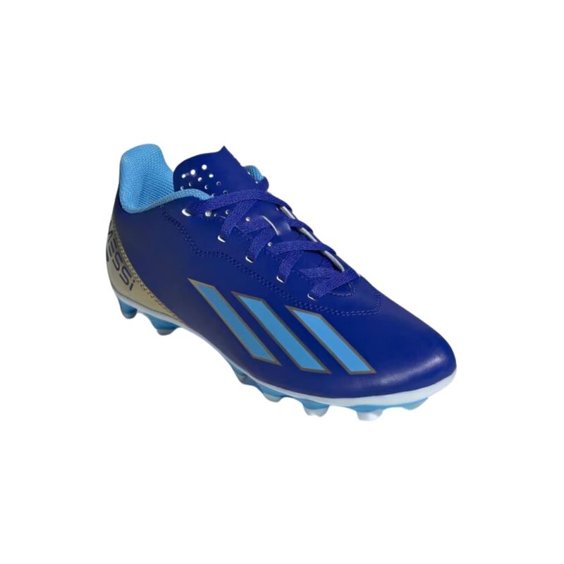 chuteira-campo-adidas-x-crazyfast-23-messi-club-infantil-azul-branca