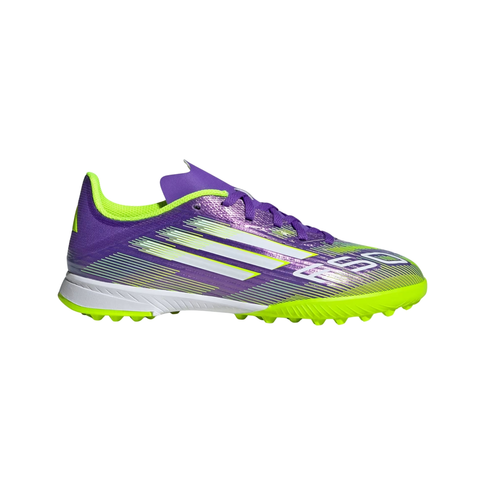 Chuteira Society Adidas F50 League Infantil - Roxa/Verde