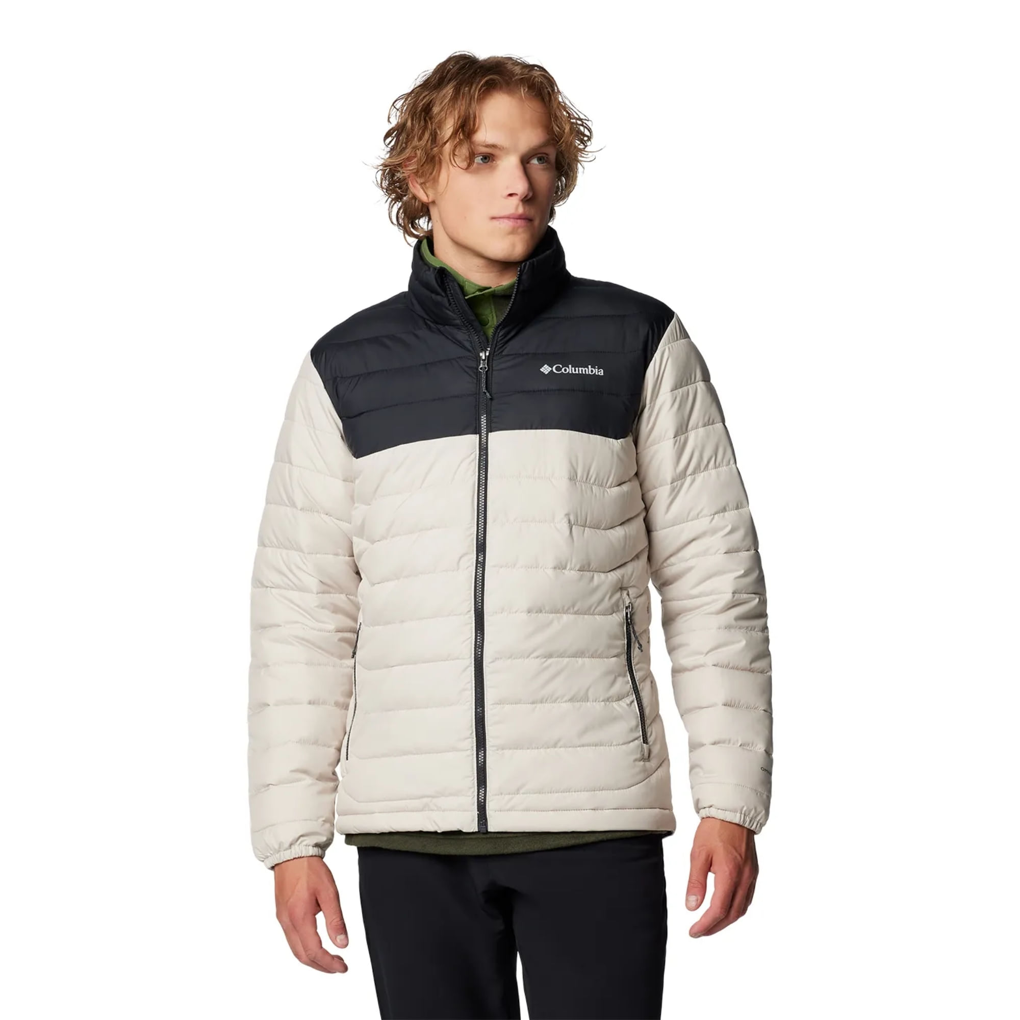 Jaqueta Columbia Powder Lite II Masculina - Bege/Preta