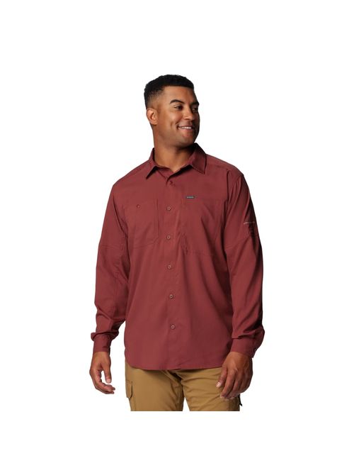 Camisa Manga Longa Columbia Silver Ridge II Utility Lite Masculina - Bordô