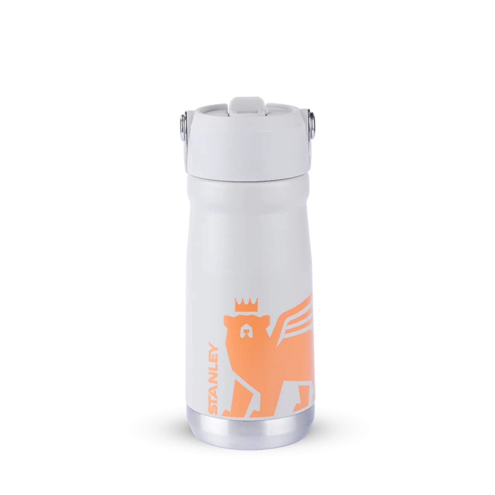 Garrafa Térmica Stanley Flip Straw 500Ml Infantil - Branca/Laranja
