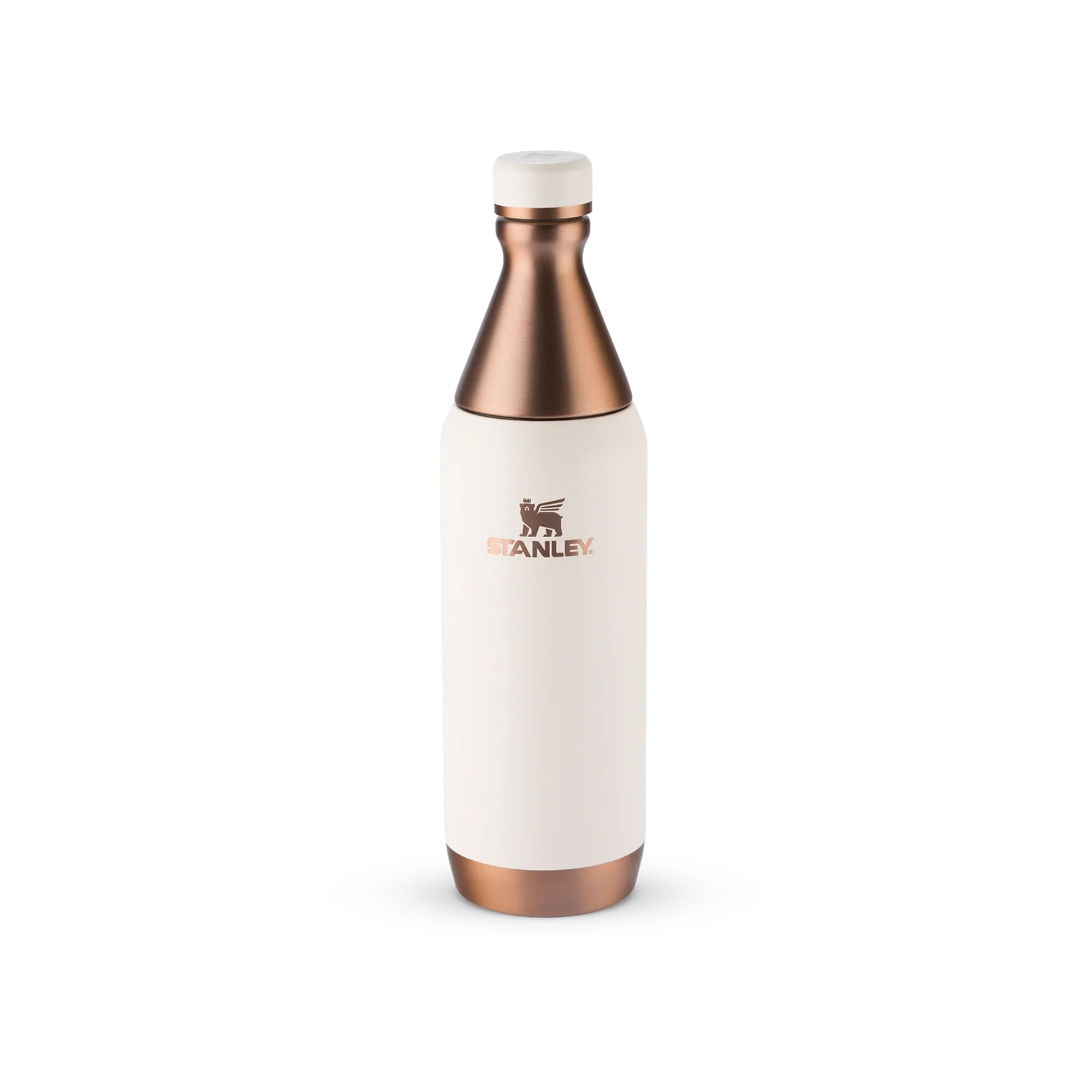 Garrafa Térmica Stanley Slim Bottle 591Ml Unissex - Branca/Bronze