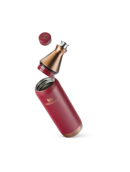 Garrafa Térmica Stanley Slim Bottle 591Ml Unissex - Vermelha/Bronze