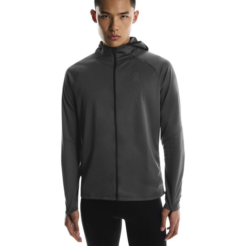 jaqueta-com-capuz-on-running-climate-zip-hoodie-masculina-cinza