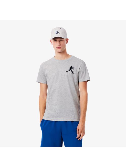 Kit Camiseta E Boné Lacoste Tennis X Novak Djokovic Masculino - Cinza/Branca