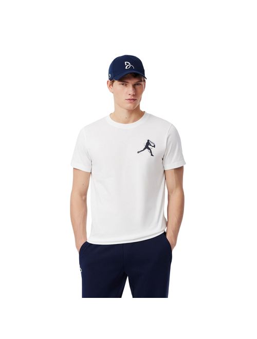 Kit Camiseta E Boné Lacoste Tennis X Novak Djokovic Masculino - Branca/Azul