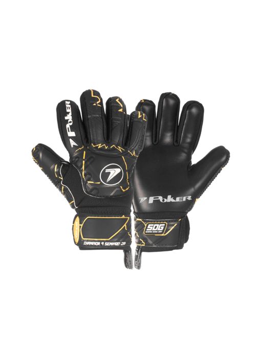 Luva Goleiro Poker Semi Profissional Multiterreno Champion 9 Infantil - Preta
