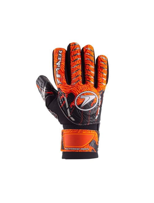 Luva Goleiro Poker Semi Prof Multiterreno Breath Unissex - Preta/Laranja