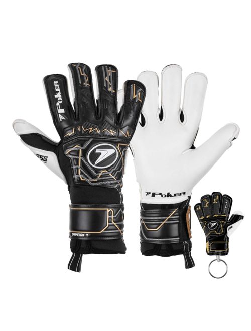 Luva Goleiro Poker Profissional Champion 9 Unissex - Preta/Dourada