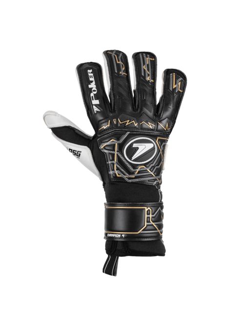 Luva Goleiro Poker Profissional Champion 9 Unissex - Preta/Dourada
