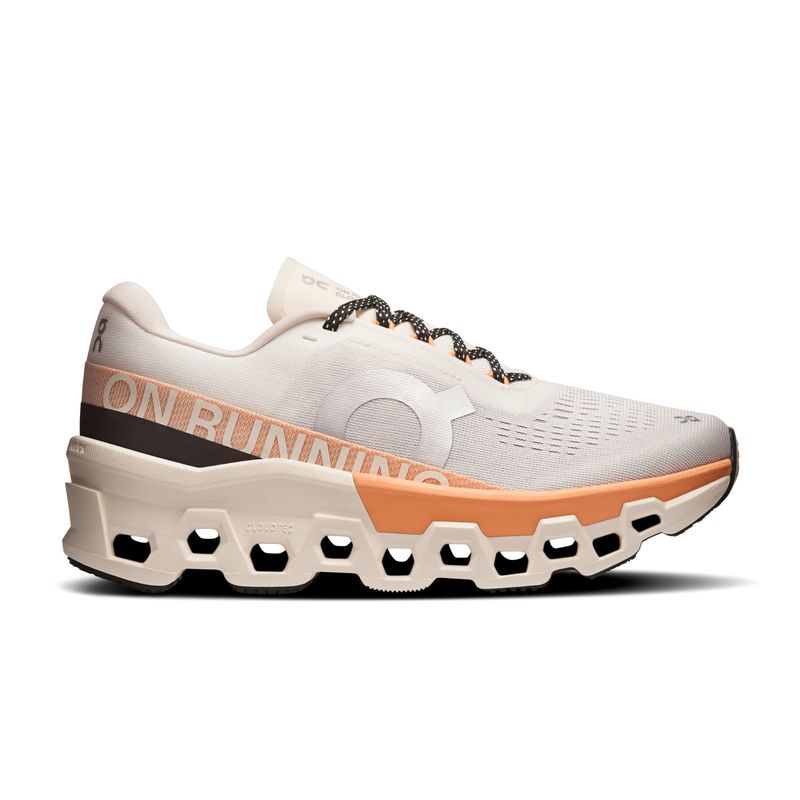 tênis-on-running-cloudmonster-2-feminino-marfim-laranja