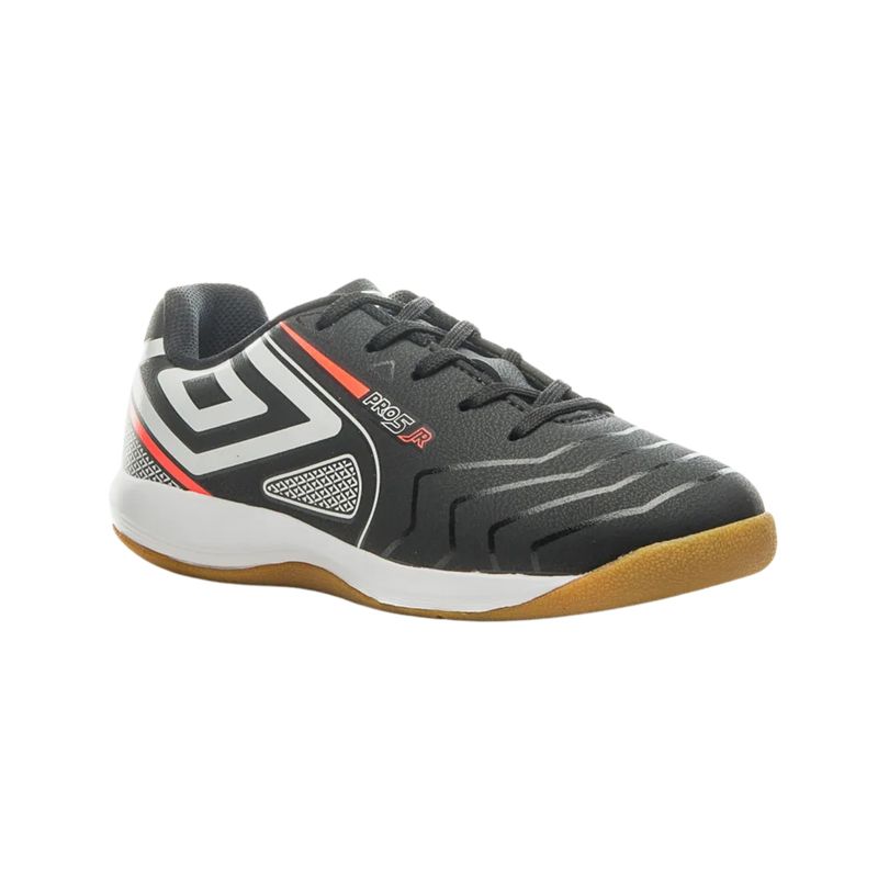 Chuteira-Futsal-Umbro-Pro-5-Jr-Unissex---Preta-Laranja