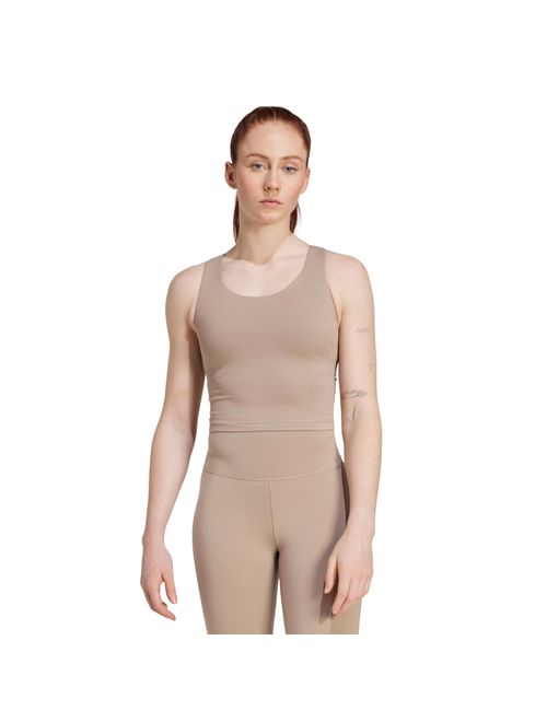 Top Adidas All Me Suporte Medio Feminino - Marrom