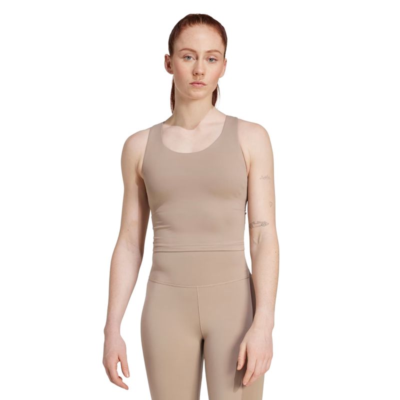 top-adidas-all-me-suporte-medio-feminino-marrom