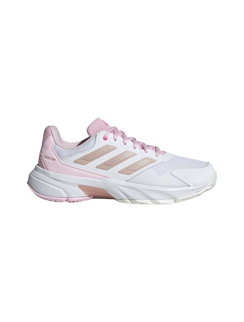 Tênis Adidas Courtjam Control 3 All Court Feminino - Branco/Rosa