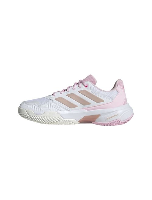 Tênis Adidas Courtjam Control 3 All Court Feminino - Branco/Rosa