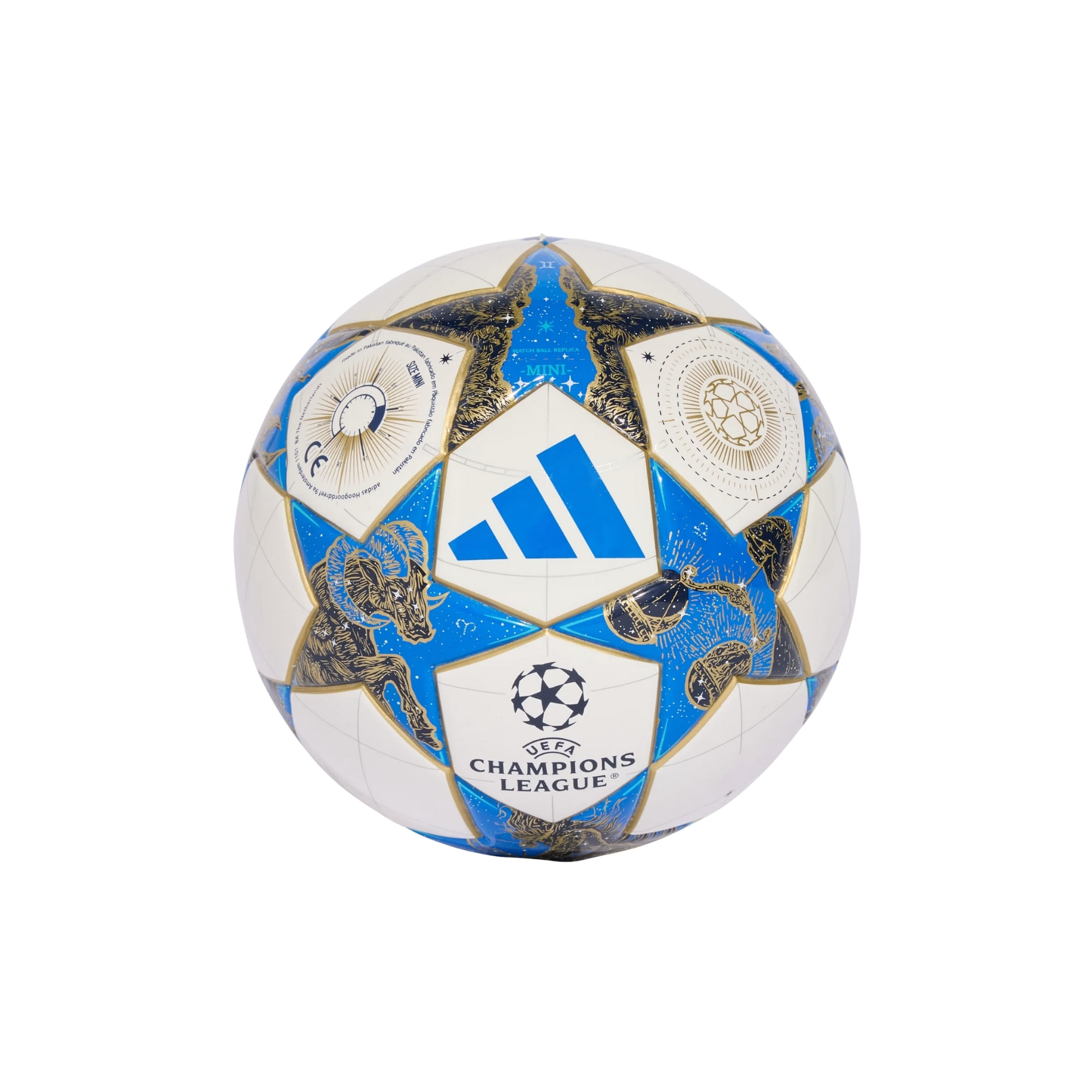 Mini Bola Adidas Liga Ucl 25/26 Unissex - Branca/Azul