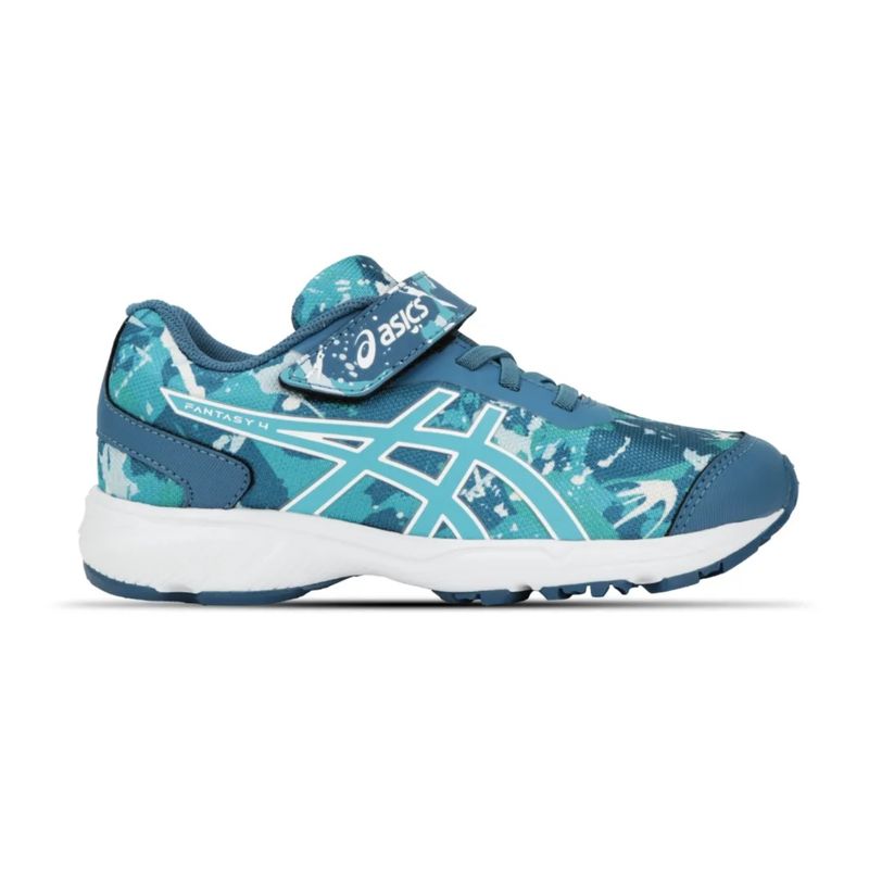 tenis-asics-fantasy-4-infantil-azul-branco