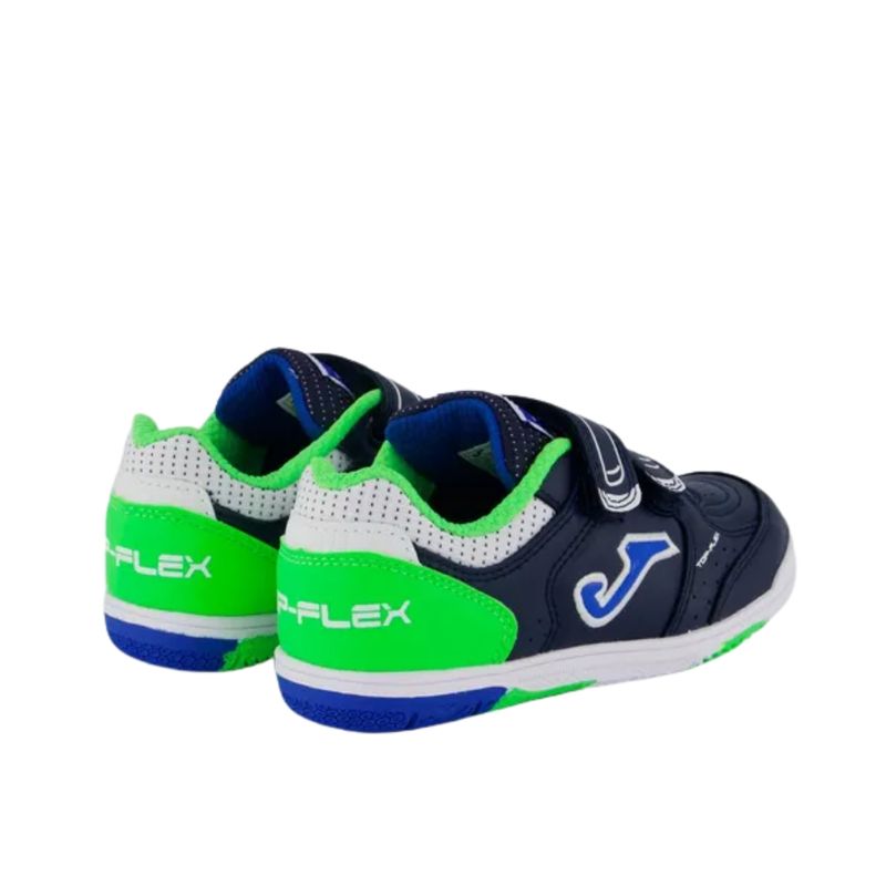 chuteira-futsal-joma-top-flex-velcro-infantil-azul-marinho-verde
