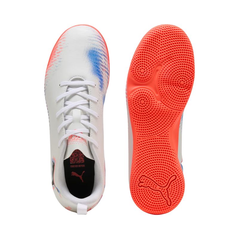 chuteira-futsal-puma-future-8-play-it-infantil-branca-coral