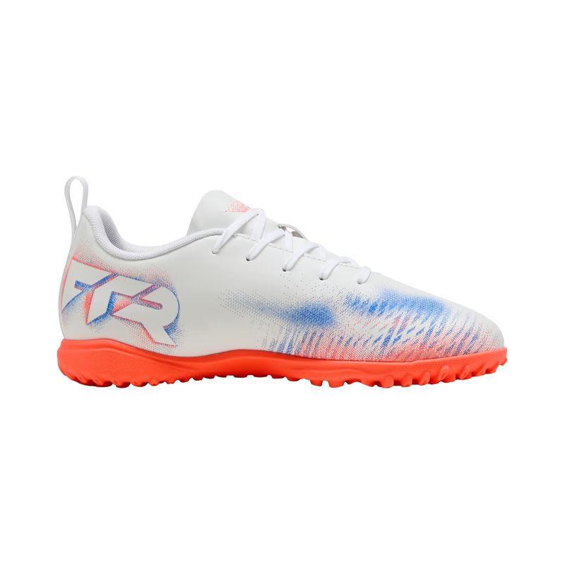chuteira-society-puma-future-8-play-tt-infantil-branca-coral