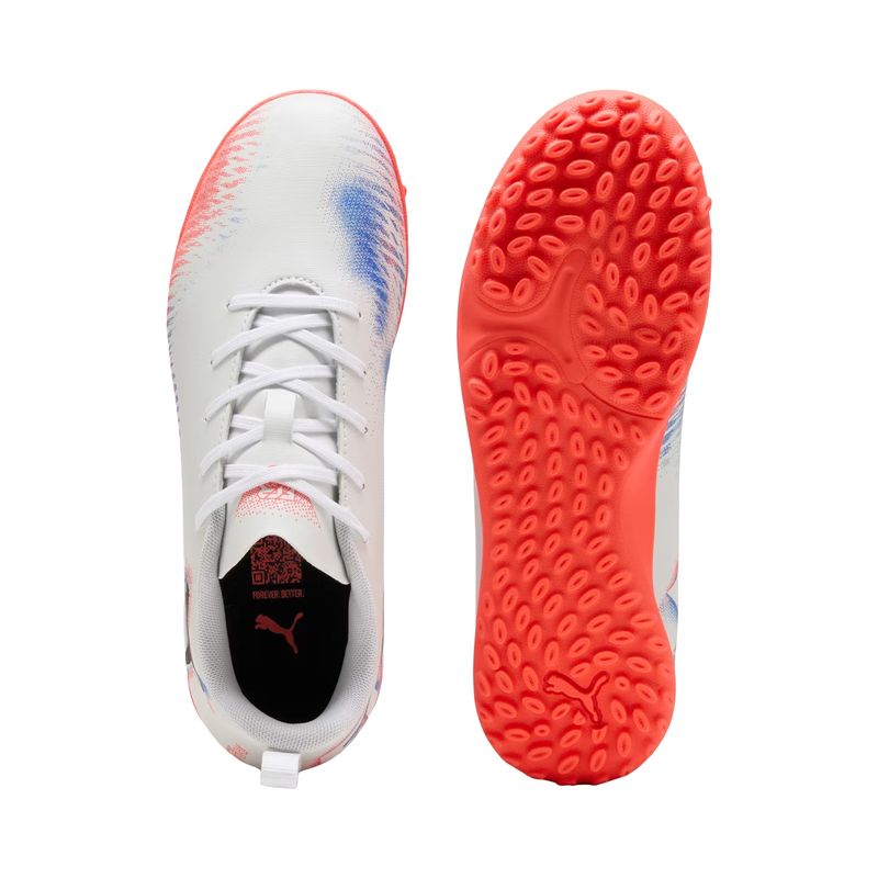 chuteira-society-puma-future-8-play-tt-infantil-branca-coral