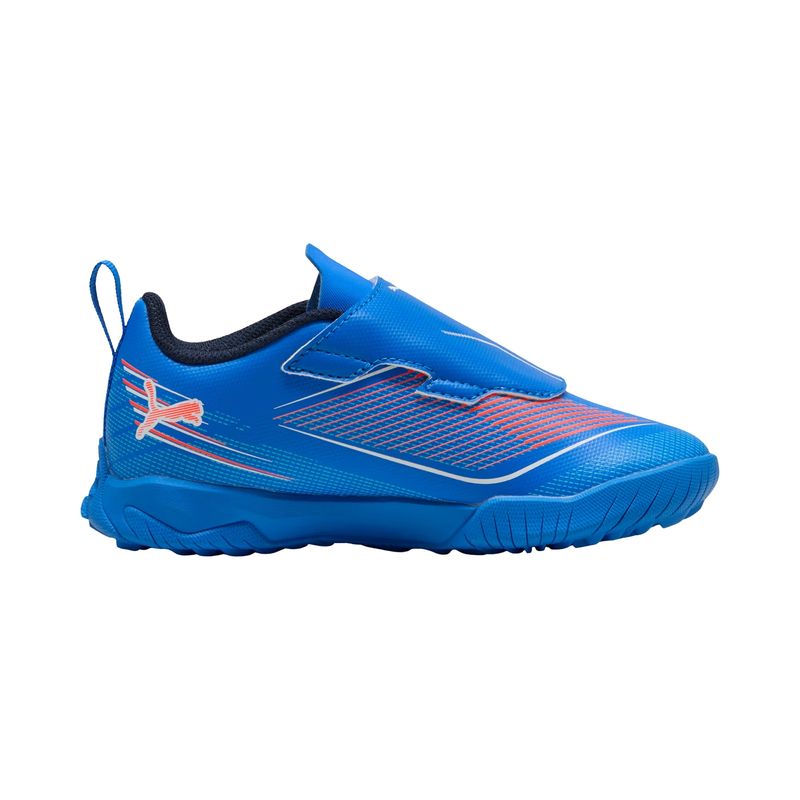 chuteira-society-puma-ultra-6-play-velcro-tt-infantil-azul
