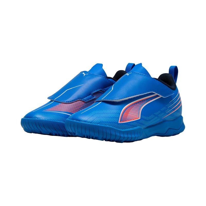 chuteira-society-puma-ultra-6-play-velcro-tt-infantil-azul