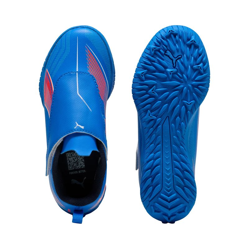 chuteira-society-puma-ultra-6-play-velcro-tt-infantil-azul